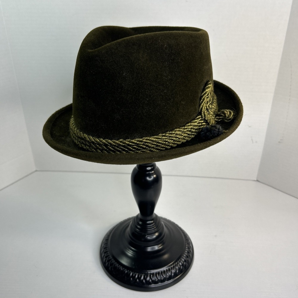 Vtg 60s Resistol Men's Hat Fedora Size 7 Self Conforming Dark Olive Green Custom